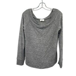 Everly Womens Pullover Sweater Lightweight Long Sleeve Gray Size Large